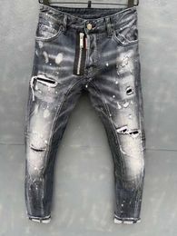 22 Stijl heren designer jeans Man Ripped Denim Scheuren Jeans blauw Katoen mode Strakke lente herfst herenbroek A79122703