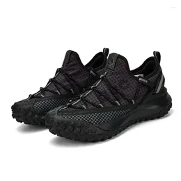 22 Summer des chaussures Fiess en randonnée pour les hommes pour les hommes imperméables sans glissement pour hommes Sports extérieurs en caoutchouc noir Trekking des baskets 5