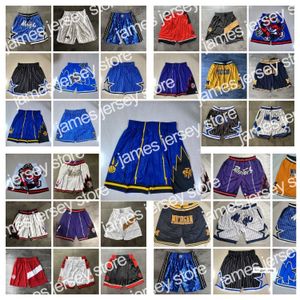 22 Team Basketball Shorts Just Don Retro City Reward Version Wear Sport Pant avec Pocket Zipper Sweatpants Hip Pop Blanc Violet Rouge