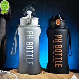 2200 ml grote capaciteit waterflessen met stro gym fitness drinkfles buiten camping fietsen wandel sport shaker flessen