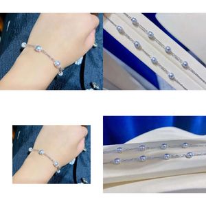 22071905 Damesjuwelenketen Bracelet 4 Gray Akoya 7-7,5 mm Parels Sterling Sier originele kwaliteit