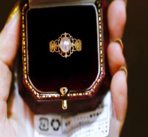 2209013003 Bague de bijoux diomondbox 67 mm aka perle Au750 jaune Gold plaqué Sterling 925 en dentelle réglable en argent Royal Vintage Sty2268297