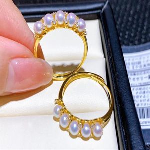 220901401 Diaomondbox bague à bijoux 5 3 5-4mm aka perle au750 plaqué or jaune argent sterling 925 strass réglable zicron2583