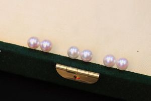 22091303 Diamondbox - Pendientes PEARL Jewelry au750 oro amarillo de 18 k también conocido como 6-7 mm akoya clásico redondo idea de regalo simple