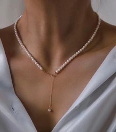 22091304 Parelketting voor dames, ook bekend als 4-4,5 mm zoetwaterchocker 40/45 cm au750 18k geelgoud, verstelbare ketting, klassiek must-have