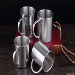 Tazas dobles de acero inoxidable de 220ML y 280ml, tazón taza antiportátil, taza de café de viaje de doble pared, taza de té 250Z