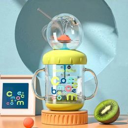 220 ml Kid Water Glass Learning Cup Draagbare drinkfles walvis spuitbeker Buitwater Cup Stro Veedwaterfles cadeau 240409