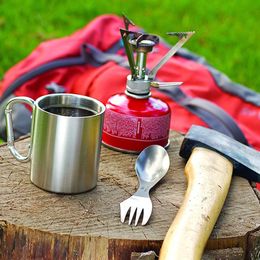 Taza para acampar al aire libre de 220ml, taza de acero inoxidable para senderismo, Picnic, viajes, tazas de agua para exteriores, taza práctica para acampar, herramienta de vajilla