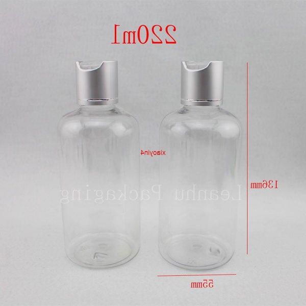 220 ml x 30 conteneurs en plastique de shampooing vides avec capuchon supérieur à disque, couvercle de presse de bouteille pour animaux de compagnie transparent, emballage cosmétique, paquet Bottlesgood Tbrpl