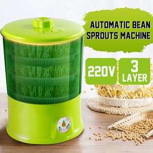220V 1.5L 3 Layers Intelligent Bean Sprouts Machine Multifunctional Automatic Bean maker Homemade DIY Tools
