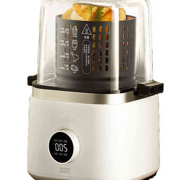 220V / 1000W Air Fryer Ooven sans fumée 2L Ménage Transparent Visible Air Fryer Led Écran Tactile Poulet Grillé Frites T220819