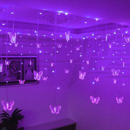 220V 110V 3,5m Butterfly LED Curtain Light Christmas Garland LED String Fairy Lights for Holiday Wedding Party Decoration Home 240329