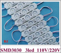 220V / 110V -ingang Direct LED -lichtmodule Diffuse lens 172 graden Waterdicht IP65 85 mm x 20 mm x 9 mm SMD 3030 3 LED 2.2W 250lm