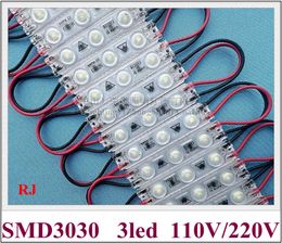 Module d'éclairage LED 220 V/110 V pour lettre de signe 1,8 W 220 lm SMD 3030 3 LED IP65 63 mm x 13 mm joint ultrasonique super lumineux pas besoin de transformateur