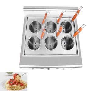 220V / 110V pasta boiler fornuis elektrische pasta fornuis noodle fornuis 6 manden roestvrij stalen koken noedel machine keuken 6 kW
