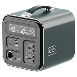 220V 230V Portable Power Station 550Wh Générateur Solaire 600W (Peak 1000W) 148800mAh AC Prise Extérieure RV/Van Camping Pêche Maison