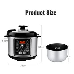 Cuideur à pression électrique 220 V 5L 9L avec cuit à la pression de riz à cuire à cuire lent à l'œuf à œuf de yogourt, machine à cuisson plus chaude stériliseur