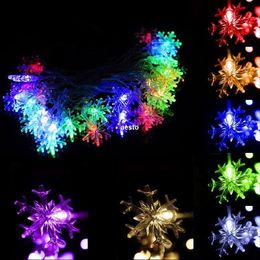 220 V 5 M 28 LED Flocon De Neige Chaîne Fée Lumière Fête De Noël Décoration De Mariage # B591