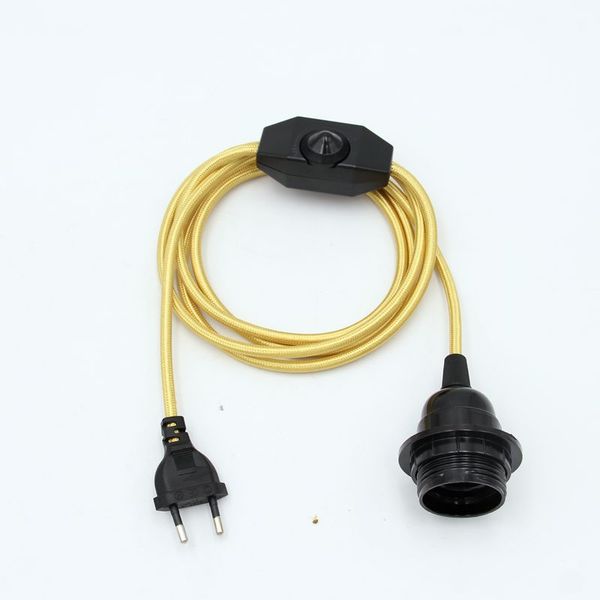 220V AC EU Corde de cordes d'alimentation standard AC EU avec support de lampe de bulbe E27