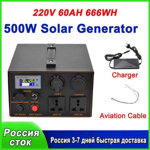 220V AC Portable Power Station 500W Générateur Solaire Maison En Plein Air Camping Power Bank Batterie Au Lithium Alimentation En Énergie De Secours