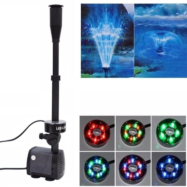 220V rium Fish Pond LED Pompe à eau submersible Fontaine de jardin avec changement de lumière Maker 40W 2000LH Y200917