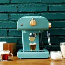 Machine à café expresso automatique 220V, avec mousseur à lait intégré, Cappuccino Latte, Design rétro Vintage, Machine214Y
