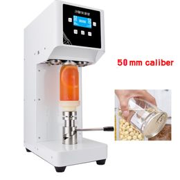 220V kan afdichting machine melk thee winkel commerciële drank afdichtingsbeker semi-automatische afdichting plastic fles kan deksel 50mm