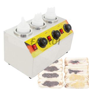 Machine de chauffage de chocolat commerciale 220V en acier inoxydable électrique 3 bouteilles fabricant de remplissage de réchauffeur de confiture de soja