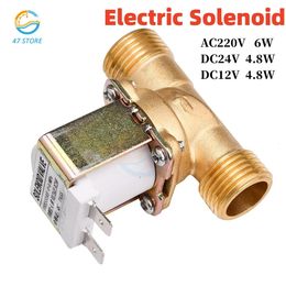 Solénoïde électrique en laiton 220V DC 12V 24V G12, interrupteur d'entrée d'eau normalement fermé 00208Mpa pour le contrôle solaire 240314