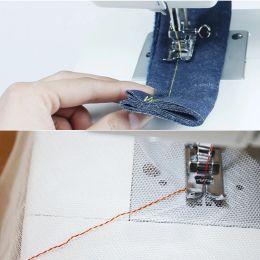 Machine de couture lourde 220 V, 8 points intégrés, cadre métallique, aiguille jumelle, outils de couture ménagers multifonctionnels