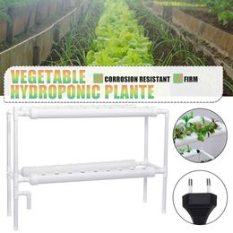 220V Hydroponics Grow Equipment Plantation Système de culture de l'eau Légumes Tuyauterie Rack Jardin intérieur Pot de pépinière 210615