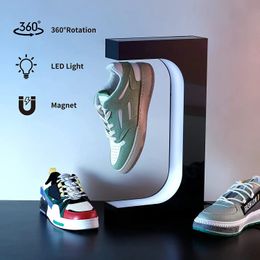 220V LED Magnetische levitatieschoen Display Stand 360 graden rotatie Sneaker Home Shop Holds 240508