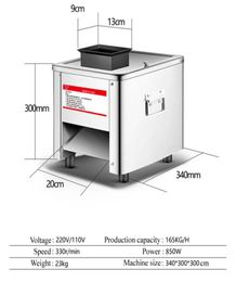 Hachoir à viande électrique 220V, trancheur rapide, broyeur commercial, automatique, en acier inoxydable, pièces coupées 4089307