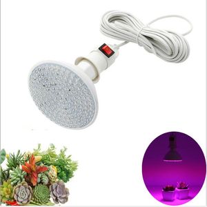 Les ampoules LED Phytolamp E27 220 V élèvent des lumières pour la croissance des plantes Ampoule de croissance à spectre complet avec interrupteur à fil de 4 M 8 M Prise UE dans les semis de fleurs d'intérieur