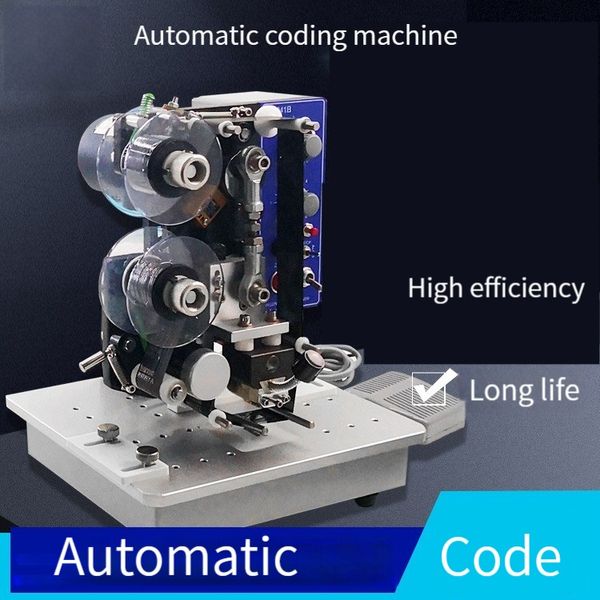 Máquina de estampado en caliente semiautomática de 220V, codificación de cinta, caracteres de fecha, impresora de código caliente, máquina de impresión de codificación de fecha, 150W