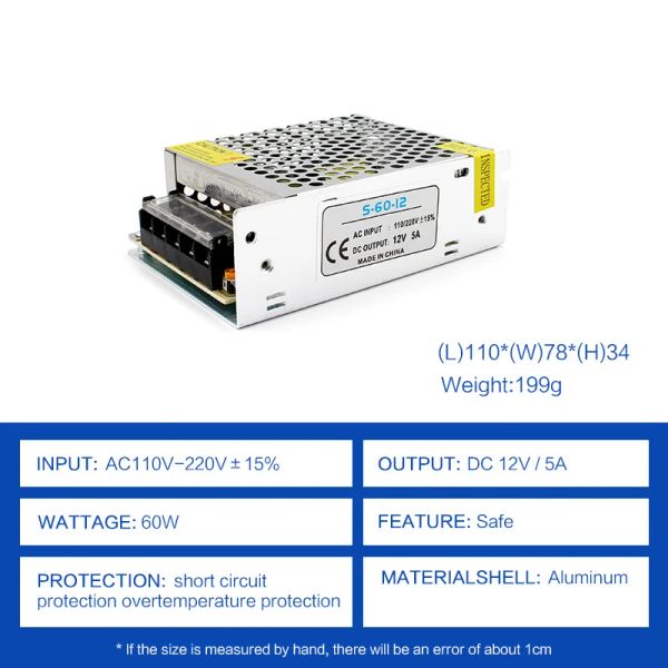 Fuente de alimentación de 220V a 12V 5V 24V Fonte 500W Transformadores 3V 5V 9V 12V 15V 18V 24V 36V 36V 48 V SMPS SMPS