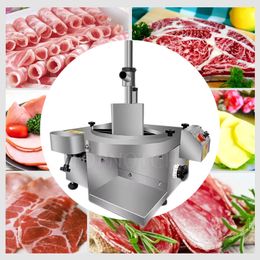 220V Ultradunne roestvrijstalen vleessnijmachine Commerciële elektrische automatische vers vleessnijmachine