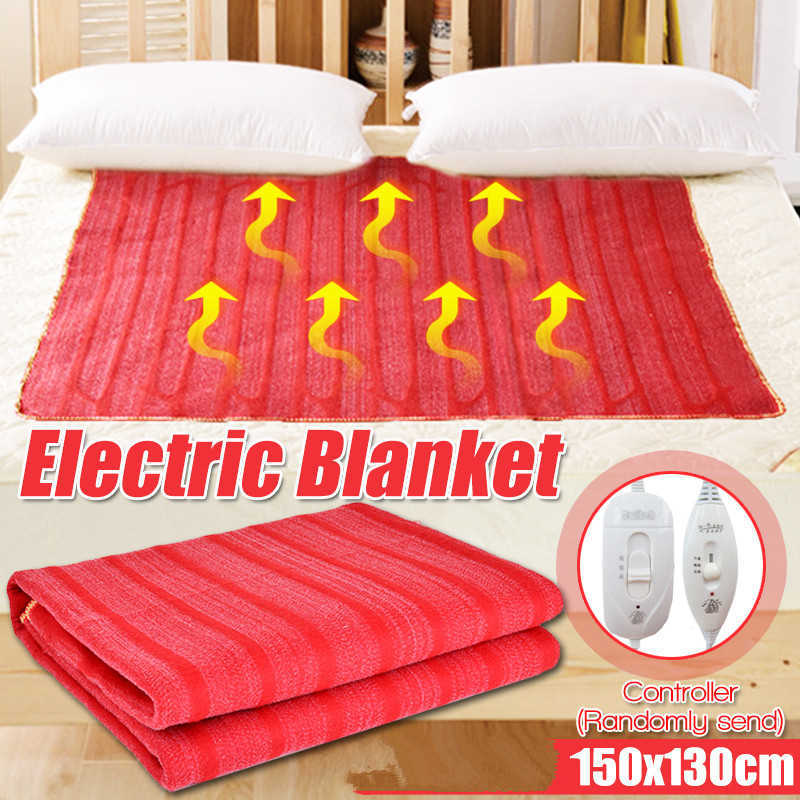 220 В зимнее электрическое одеяло с подогревом, одинарное одеяло с подогревом, термостат, электрическое нагревательное одеяло 150 см x 70 см/150 см x 130 см