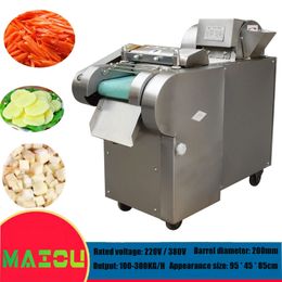 Machine électrique de découpe de légumes et aliments, trancheuse de chou, piment, pomme de terre, oignon, tranche/bande, 220 kg/h, 300