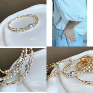 221011005 Bijoux en perles bracelet bracelet bracelet akoya 7,5-8 mm 3-3,5 mm AU750 Cuff en or jaune taille gratuite Qualité d'origine