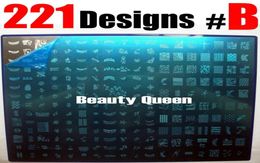 221 designs placa de estampagem grande, placa de imagem, arte de unha, modelo de impressão de carimbo grande, estêncil de metal, faça você mesmo b3001848