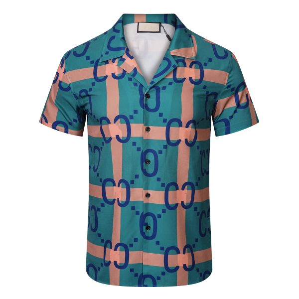 2222 Chemises décontractées pour hommes Summer Button Down Designer Chemises de bowling Hommes Mode ROYAL REBELLION BAROCCO Imprimer Chemise habillée Chemise en soie décontractée