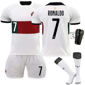 2223 Portugal weg Wit No.7 Ronaldo pak originele sokken korte mouw wereldbeker