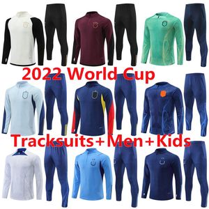 2223 Wereldbeker Tracksuit Duitsland Spanje Nederland Engeland Brazilië Brazilië Argentinië Frans en mannen Trainingszaak Suite voetbalvoetbal Jersey Kit Uniform Chandal