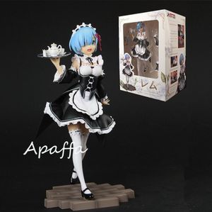 22cm Anime Relife dans un monde différent de zéro fiche REM Face Changeur Maid tenue plateau Meteor Hammer REM Action Figure Modèle MX6258993