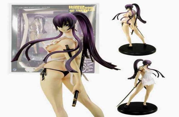 22cm Charaani Figure Highschool of the Dead Anime Figure BUSUJIMA SAEKO 18 PVC Action Figure Toys Collection Modèle de poupée Cadeaux T28341906