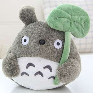 22CM encantador dibujo hoja de loto Totoro peluche animales de peluche muñeca suave almohada decoración del hogar