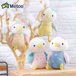 22cm Metoo Kawaii Doll mignon dessin animé filles bébé animaux doux en peluche oiseaux jouets en peluche pour enfants enfants cadeau d'anniversaire de Noël Y211119