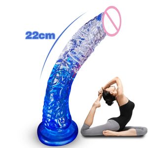 22 cm Realistische Dildo Krachtige zuignap Volwassen games Enorme Penis Grote lul Vrouwelijke Masturbatie Apparaat Erotische Speeltjes voor paar 240130