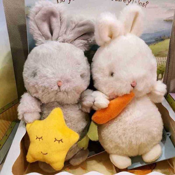 22 Cm Soft Cartoon Rabbit Company Zanahoria Juguetes de peluche Animales lindos Conejito con estrellas Muñeca Kawaii para bebés Niños Regalo de cumpleaños J220729